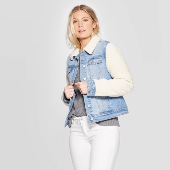 Coats | Denim Sherpa Jacket | Poshmark